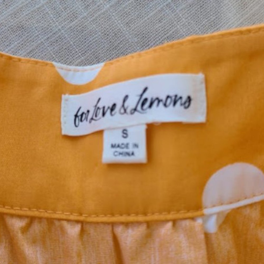 For Love & Lemons Orange Auburn Polka Dot High‎ Waist Tiered Midi Skirt S - Picture 10 of 10